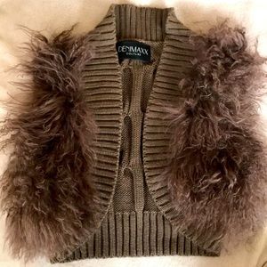 Genuine Mongolian Sheep Fur Sweater Vest, Small